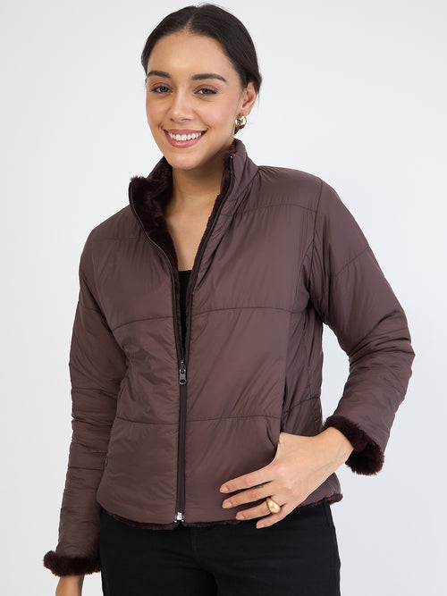 Coffee Brown Fur Reversible Jacket