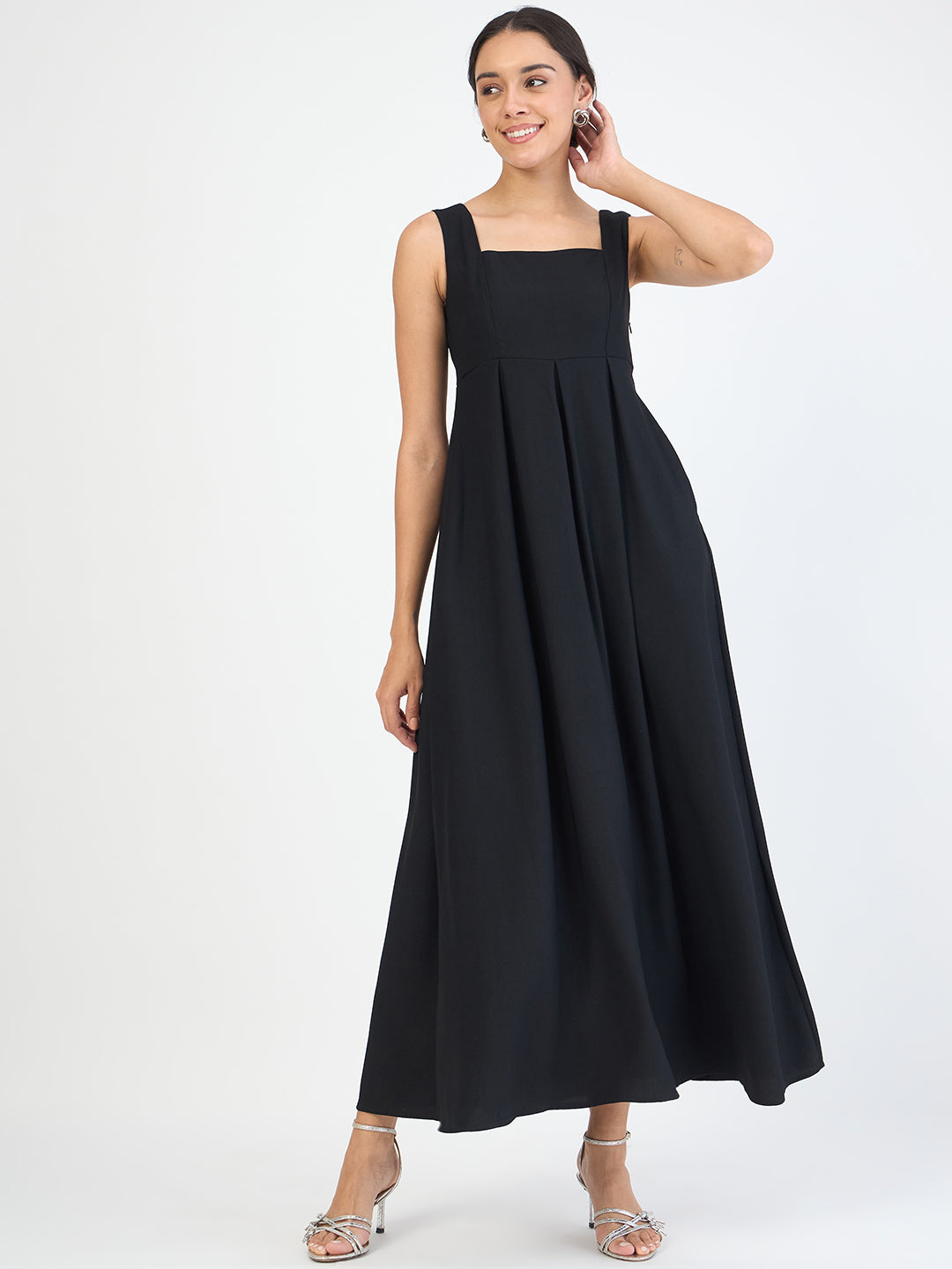 Black Fit & Flare Maxi Dress