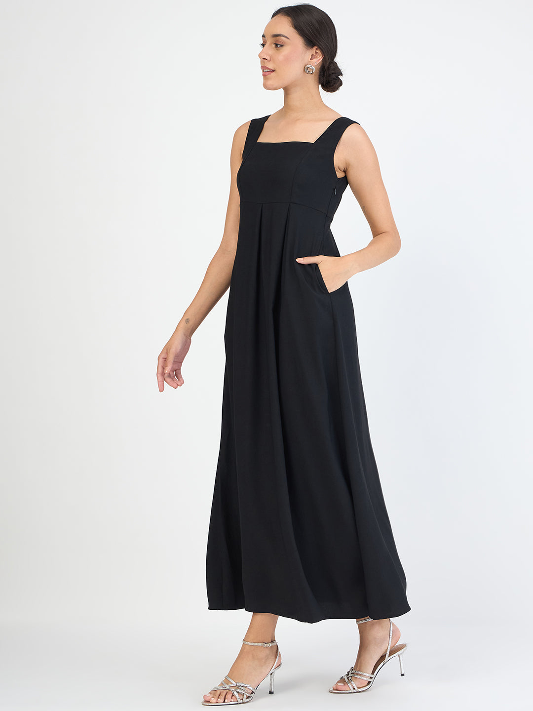 Black Fit & Flare Maxi Dress