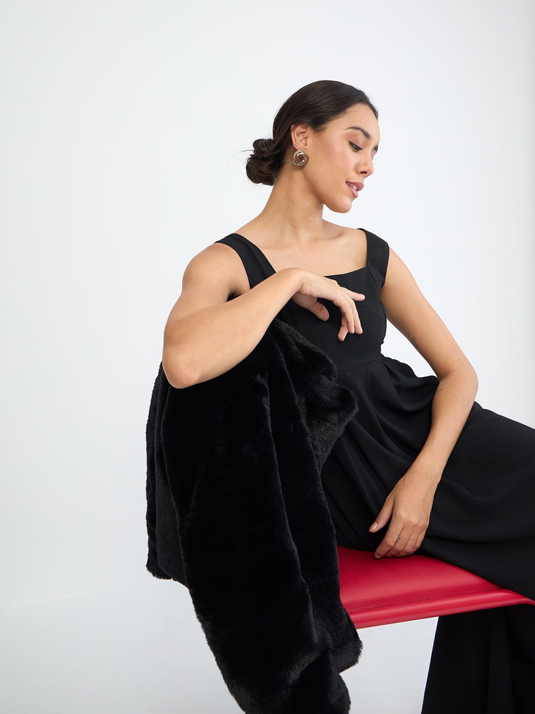 Black Fit & Flare Maxi Dress