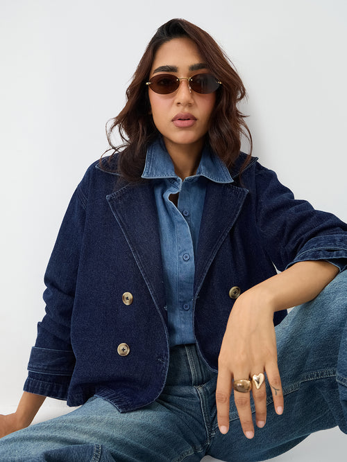 DenimClassic Navy Double Breasted Jacket
