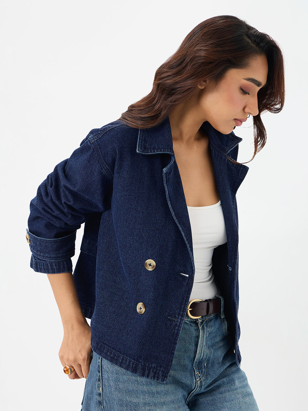 DenimClassic Navy Double Breasted Jacket