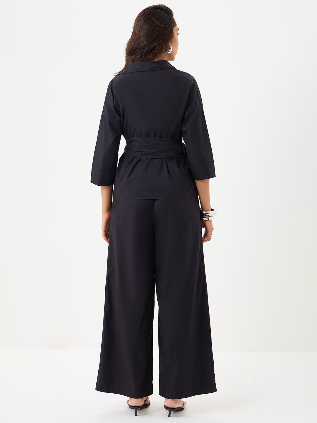 PaperLite Poplin Black Wrap Co-ord Set