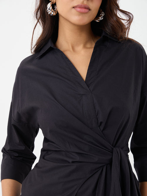 PaperLite Poplin Black Wrap Co-ord Set