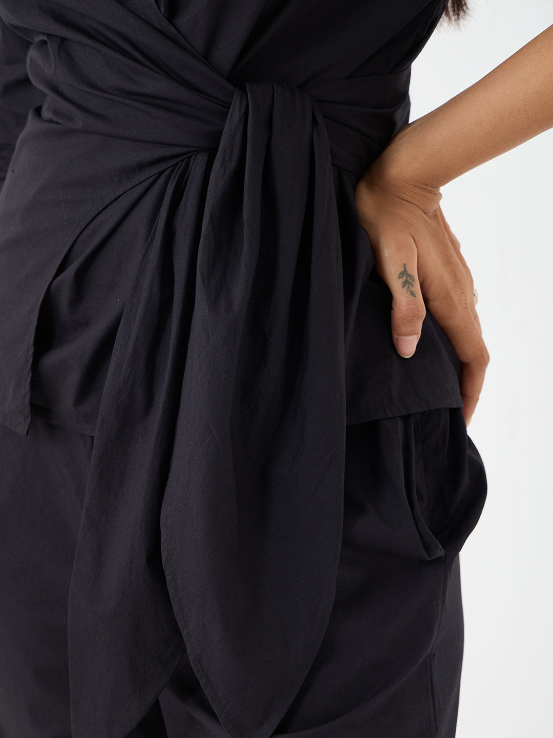 PaperLite Poplin Black Wrap Co-ord Set