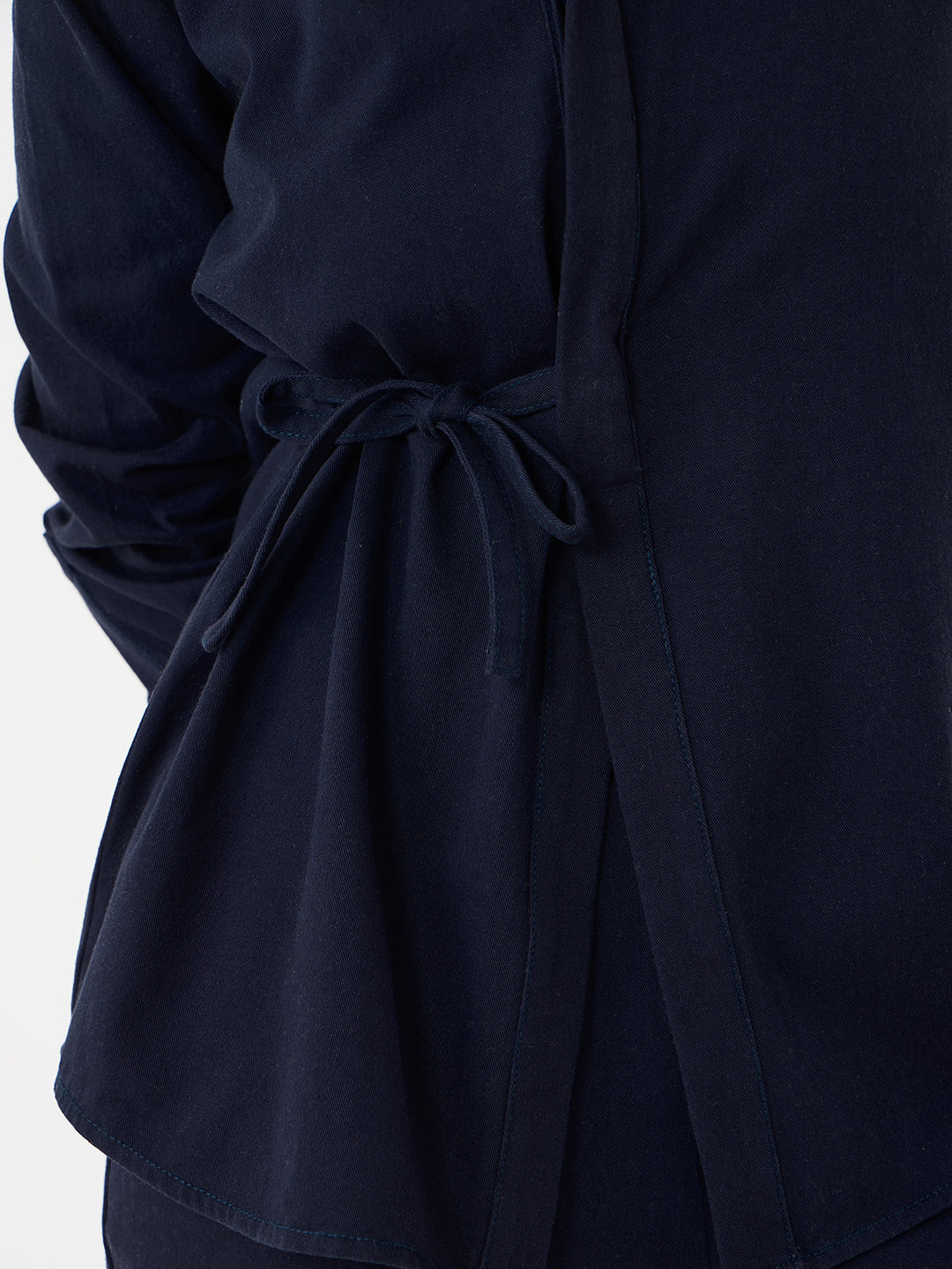 Navy Twill Tie-Up Shirt Co-Ord