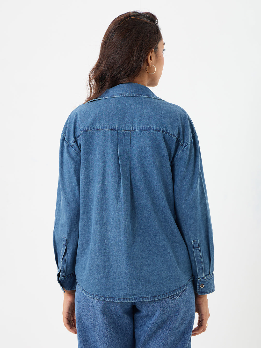 DenimLite Blue Button Detail Shirt