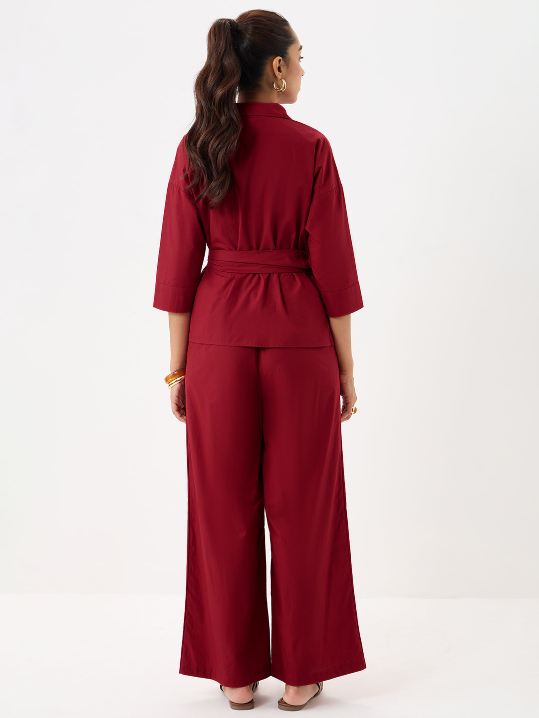 PaperLite Poplin Red Wrap Co-ord Set