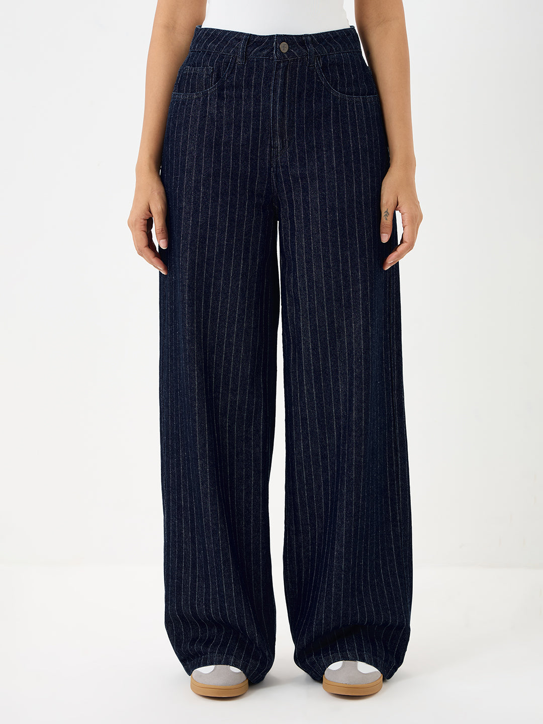 DenimClassic Stripe Wide Legged Jeans
