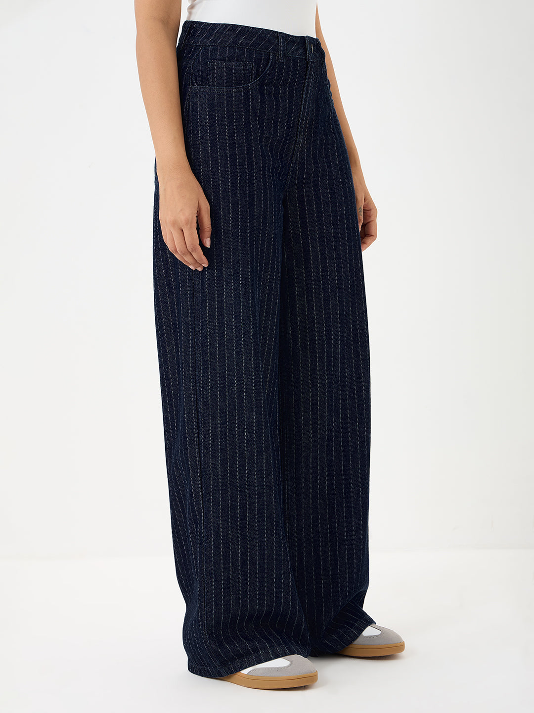 DenimClassic Stripe Wide Legged Jeans