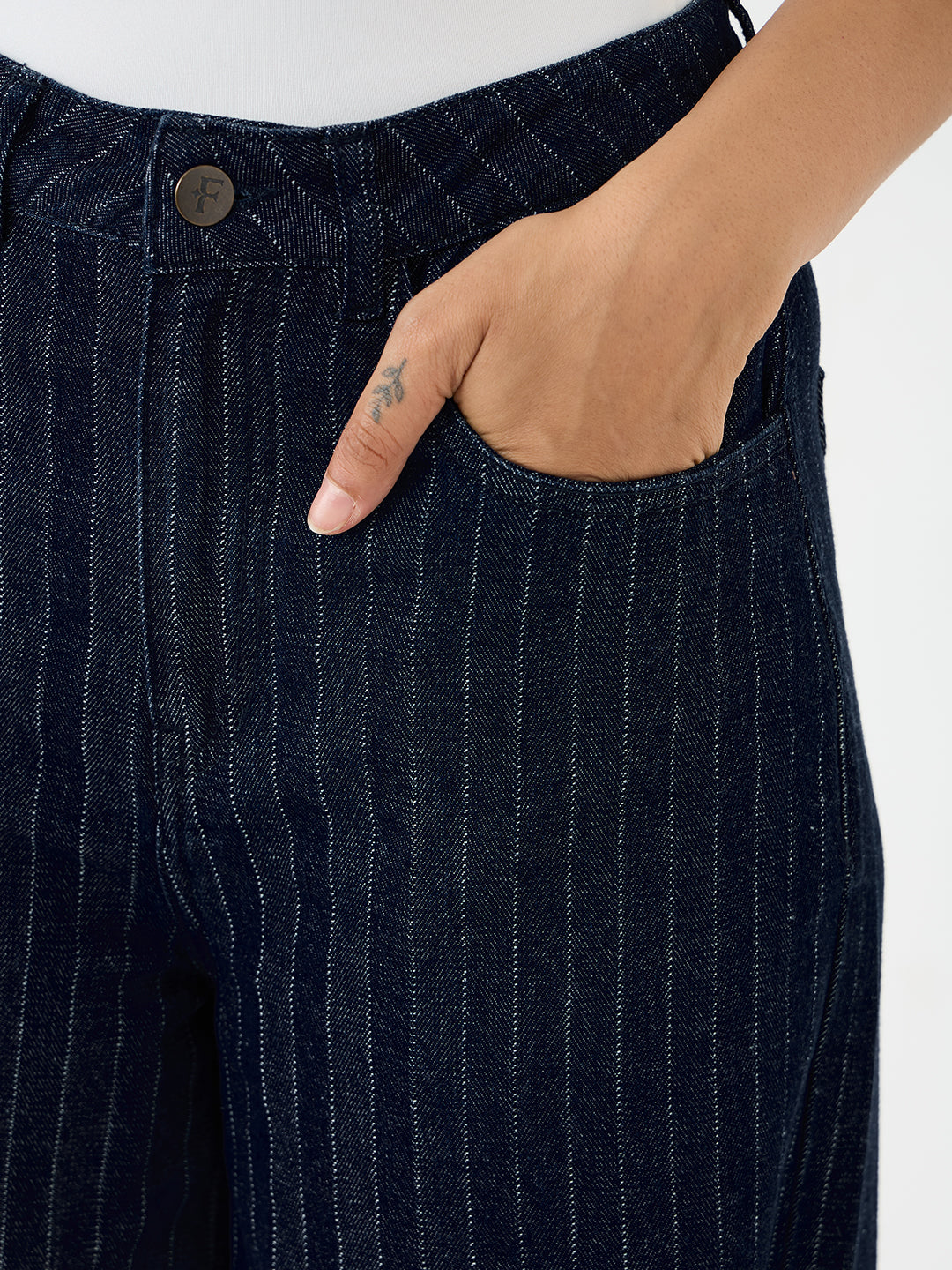 DenimClassic Stripe Wide Legged Jeans