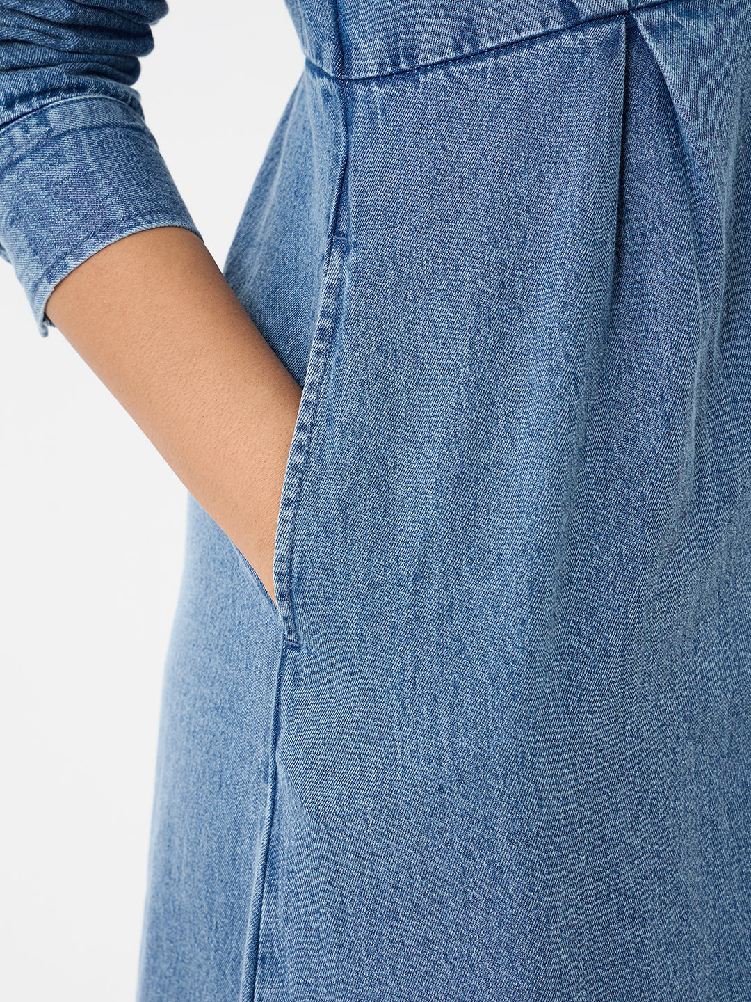 DenimClassic Blue Button Down Midi Dress