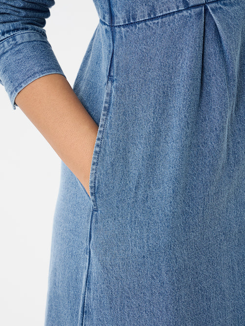 DenimClassic Blue Button Down Midi Dress