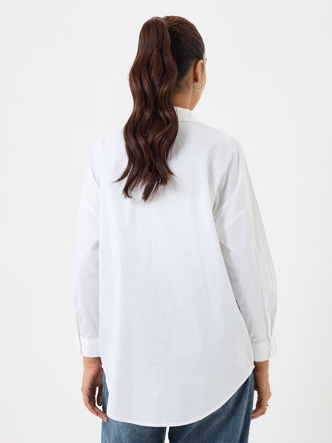 White Cotton Oversized Shirt