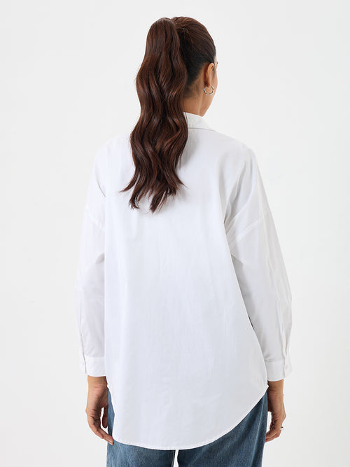 White Cotton Oversized Shirt