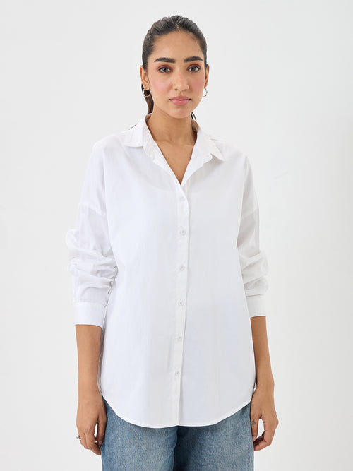 White Cotton Oversized Shirt