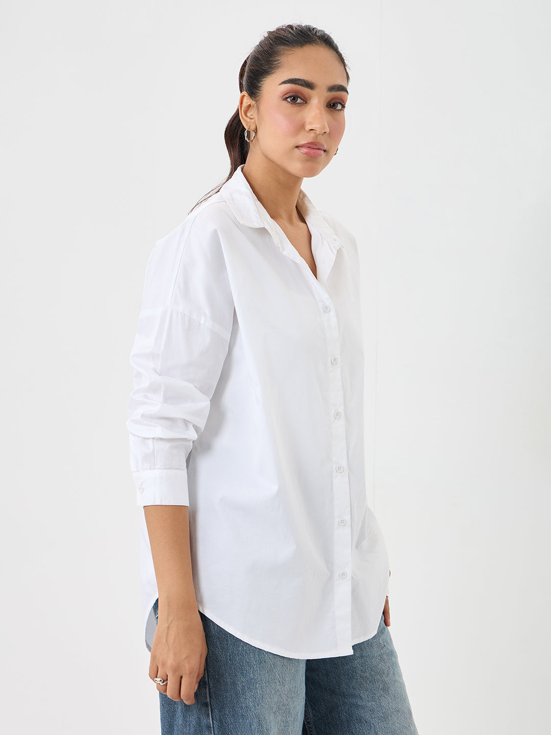 White Cotton Oversized Shirt