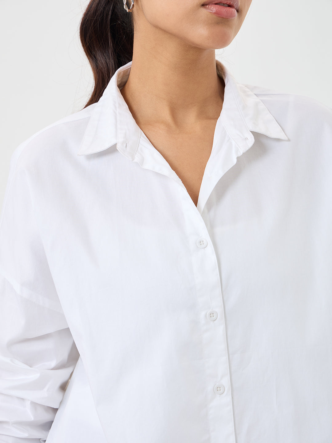 White Cotton Oversized Shirt
