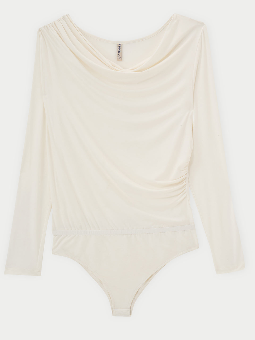 UltraSoft Bamboo White Cowl Neck Bodysuit