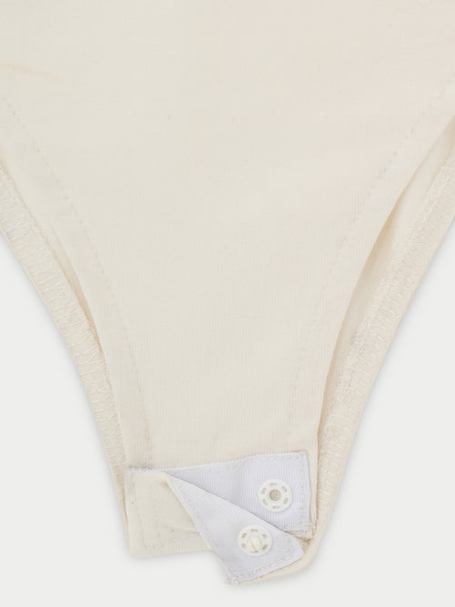 UltraSoft Bamboo White Cowl Neck Bodysuit