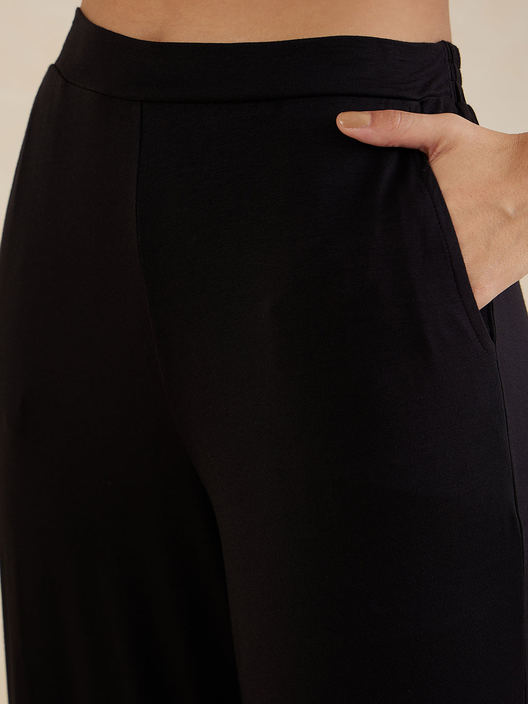 Black Jersey Three Piece Loungewear Set