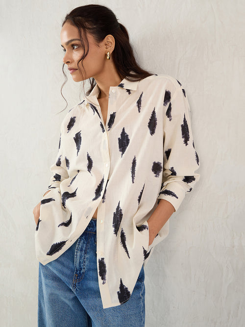 Off-White Abstract Printed Shirt