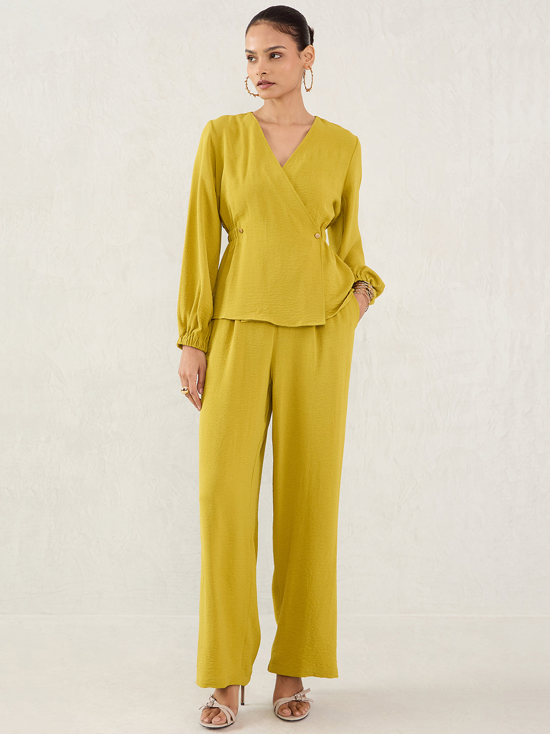 Citrine Green Wrap Co-Ord Set