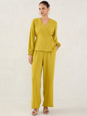 Citrine Green Wrap Co-Ord Set
