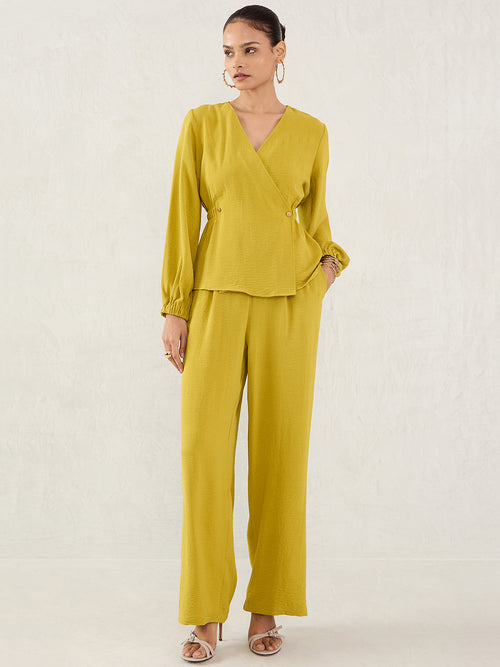 Citrine Green Wrap Co-Ord Set