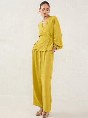 Citrine Green Wrap Co-Ord Set