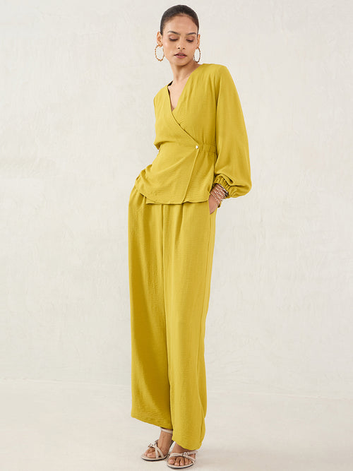 Citrine Green Wrap Co-Ord Set
