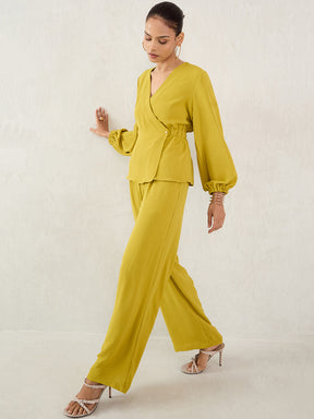 Citrine Green Wrap Co-Ord Set