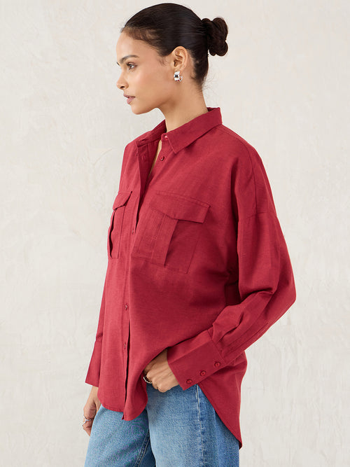 Cranberry Pocket Detail Shirt