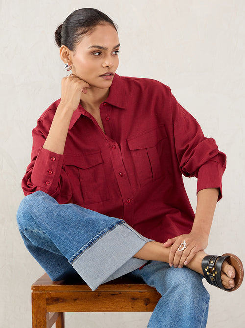Cranberry Pocket Detail Shirt