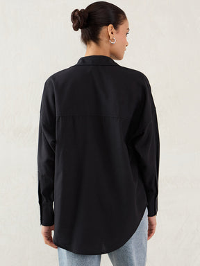 Black Pocket Detail Shirt