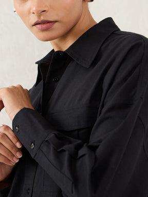 Black Pocket Detail Shirt