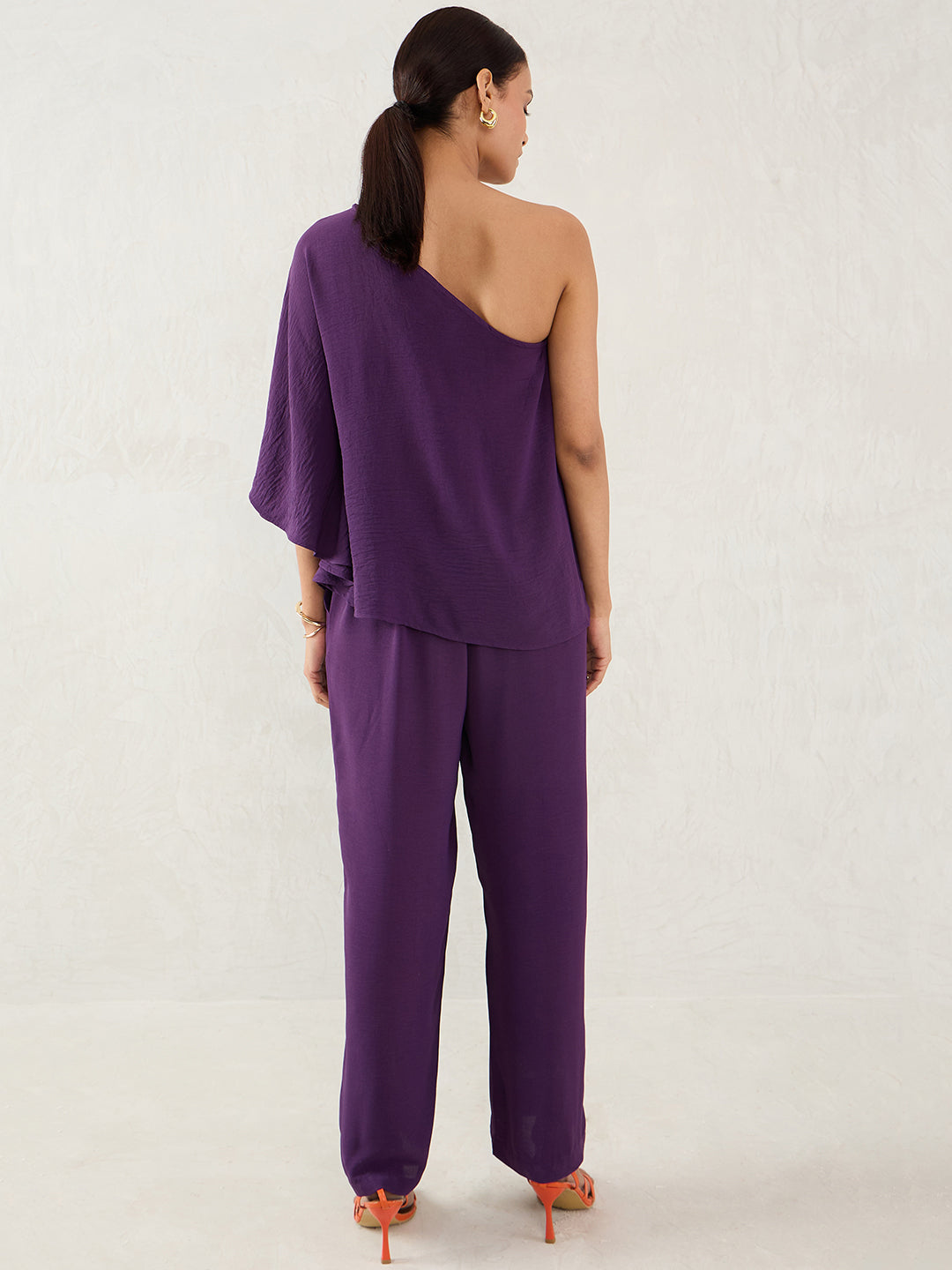 Deep Purple One Shoulder Co-Ord Set