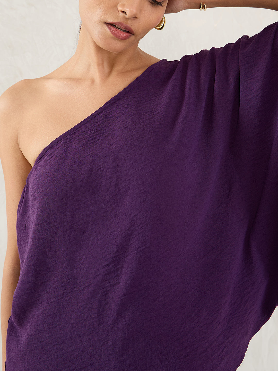 Deep Purple One Shoulder Co-Ord Set