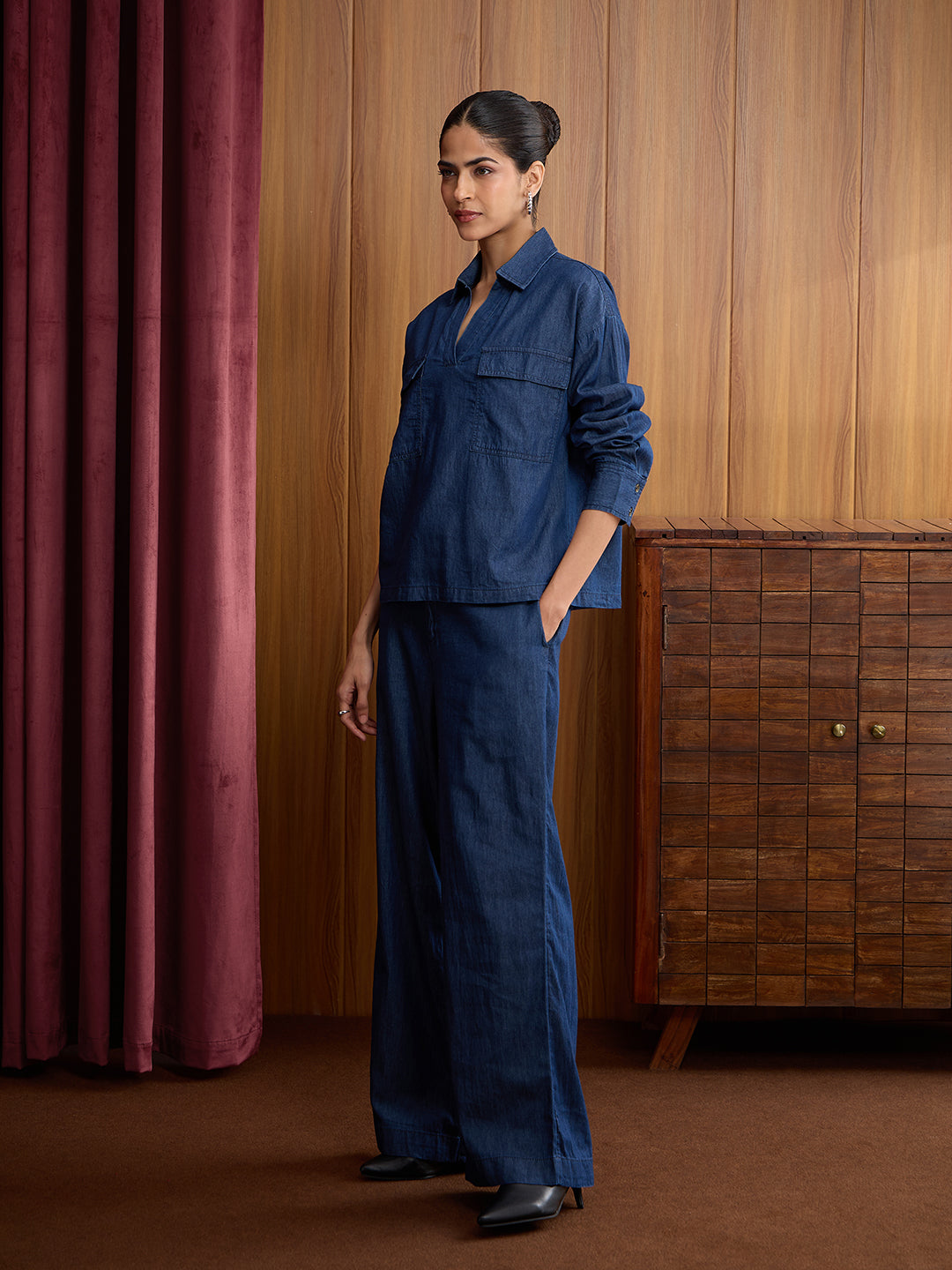 Navy Dual Pocket Denim Co-ord