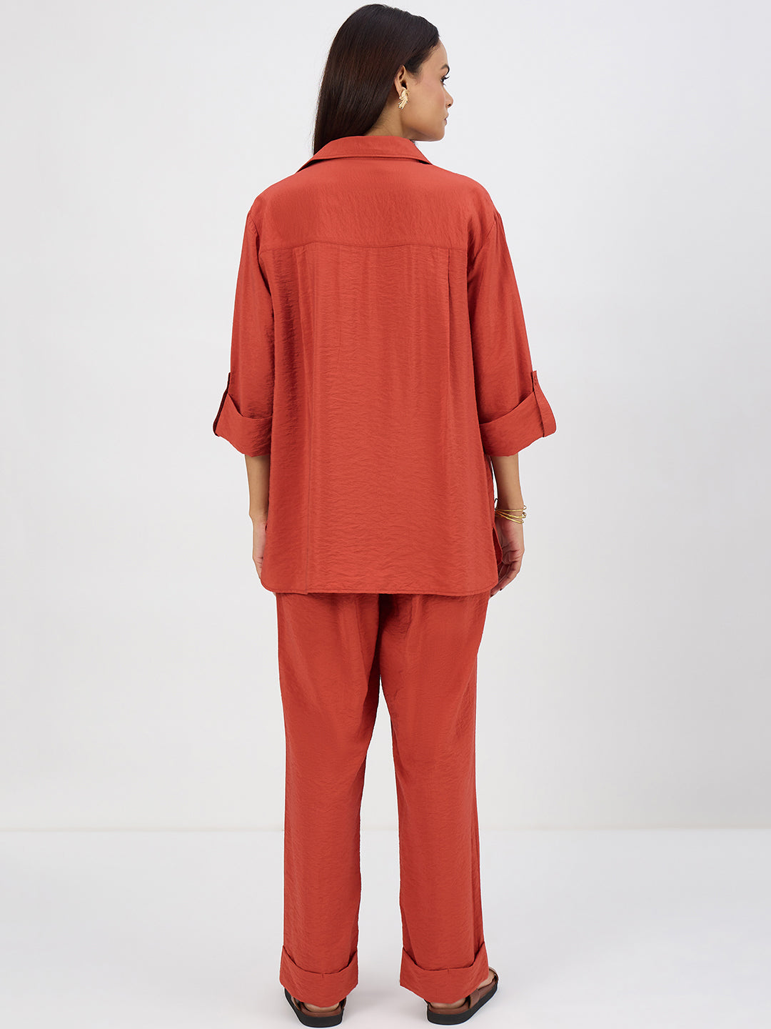 Rust Dual Pocket Shirt Co-Ord