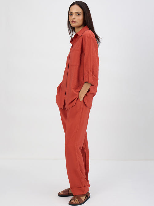 Rust Dual Pocket Shirt Co-Ord