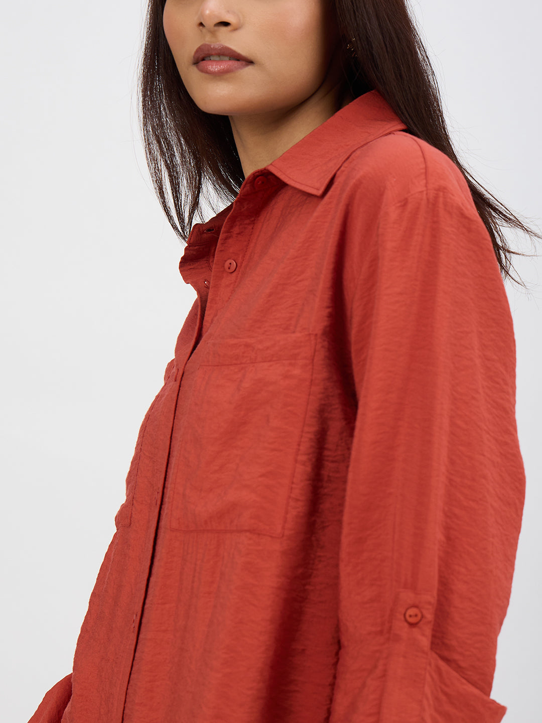 Rust Dual Pocket Shirt Co-Ord