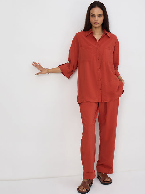 Rust Dual Pocket Shirt Co-Ord