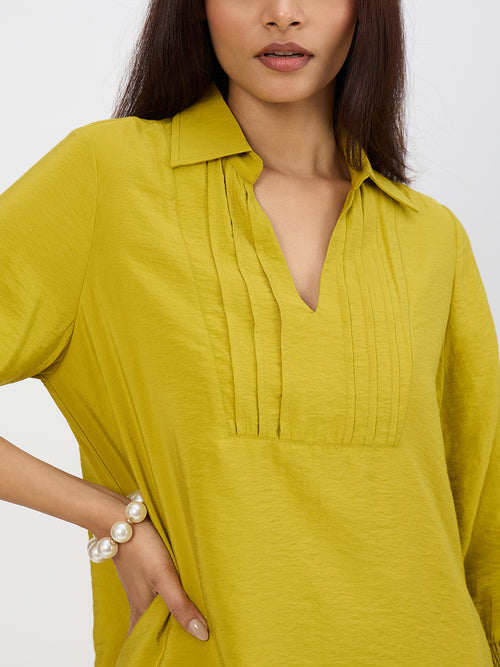Citrine Green Pleat Detail Co-Ord