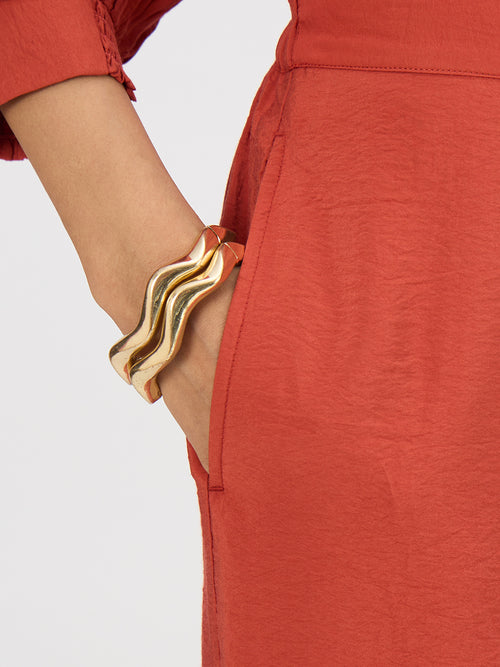 Rust Pleat Detail Co-Ord