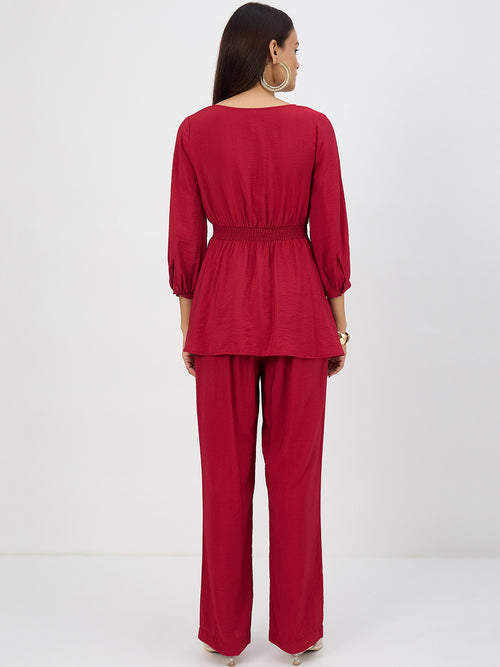 Cranberry Corset Detail Co-Ord