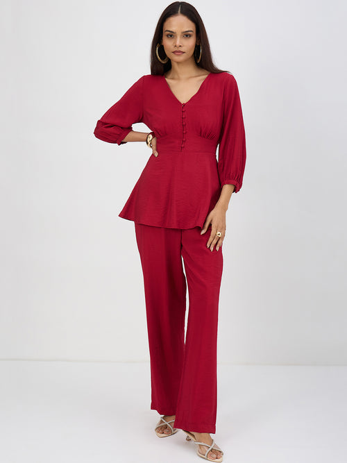 Cranberry Corset Detail Co-Ord