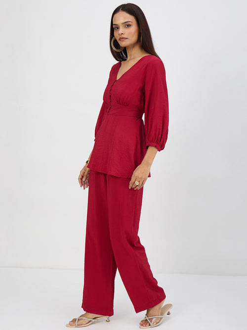 Cranberry Corset Detail Co-Ord