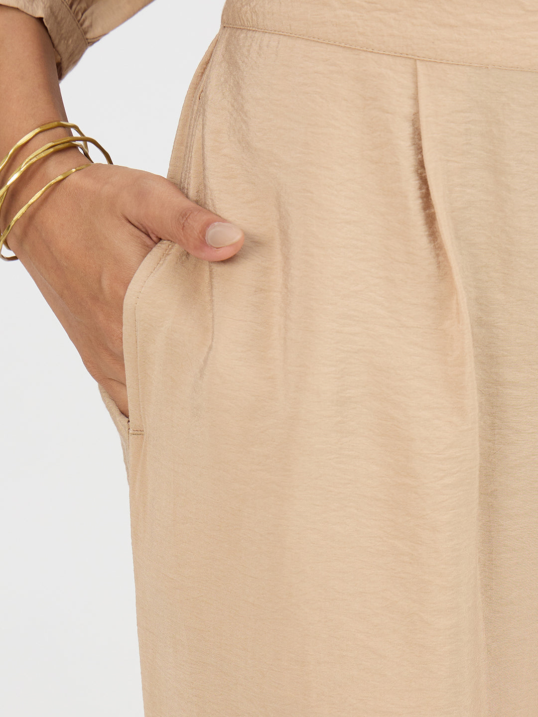 Beige Corset Detail Co-Ord
