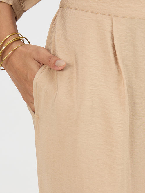 Beige Corset Detail Co-Ord